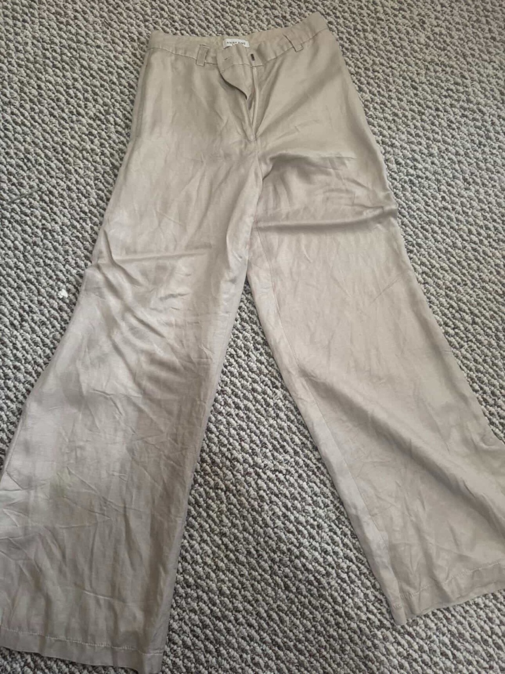 Anine Bing Wide-Leg Pants in Taupe
